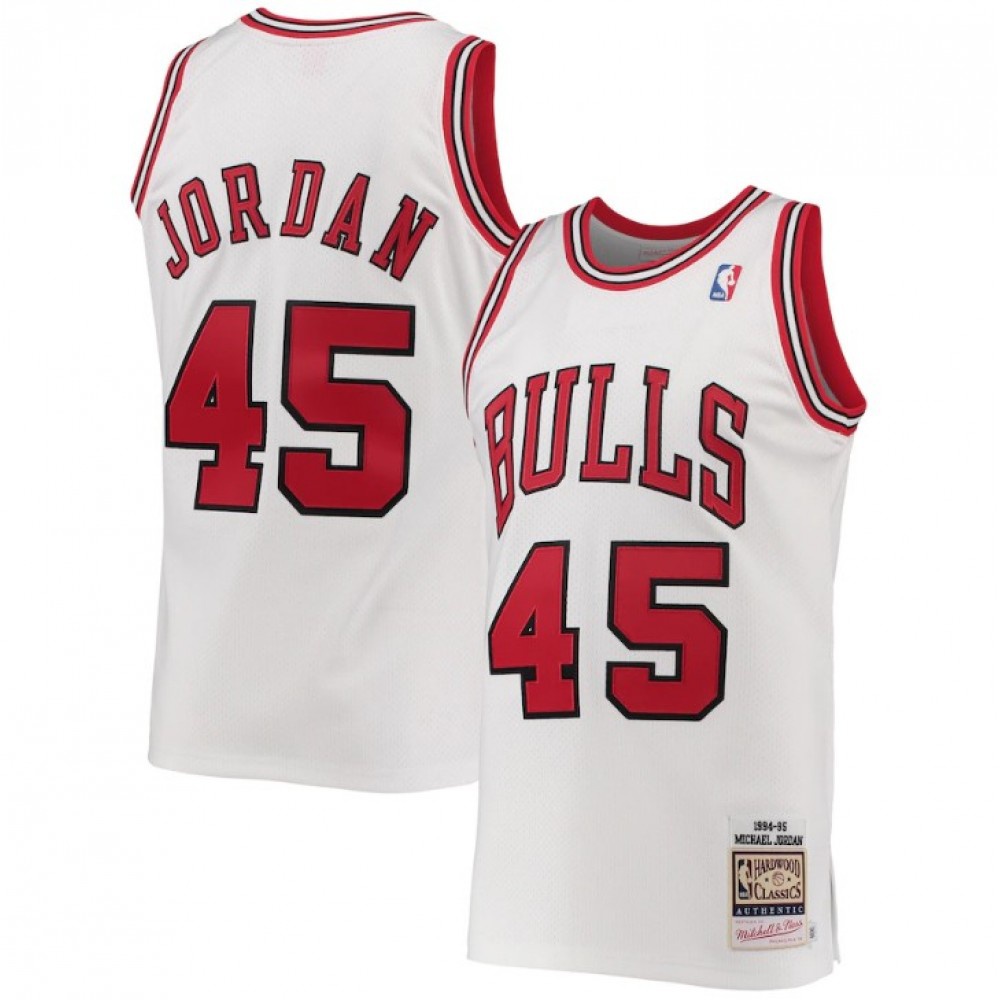 Men's Chicago Bulls Michael Jordan #45 Throwback White 1994-95 Hardwood Classics Player Jersey-Pro Kit Vault | Brand New 26/27 Sports Jerseys
